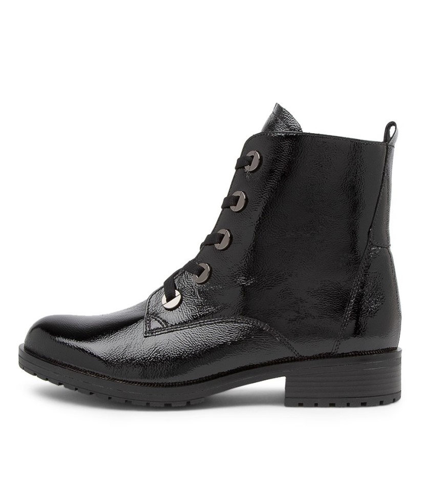 Gabour | Bottines Exclusives En Cuir De Genua Schwarz